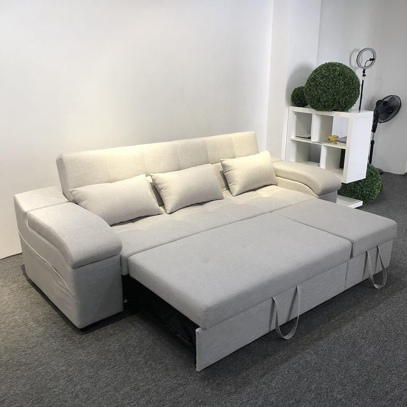 New Design Bedroom Furniture Dongguan Manufacturer Fabric Ins Style Sectional Sofa Bed Foldable