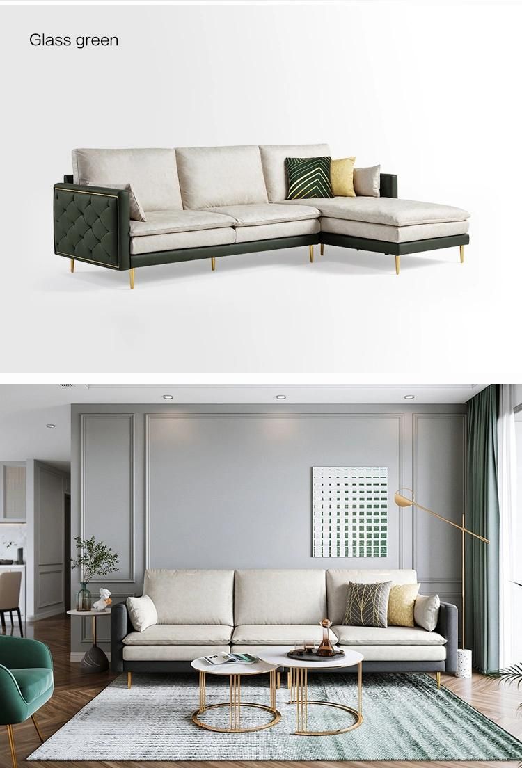 Linsy Contemporary Living Room L Shape 7 Seater Fabric Sofa S095