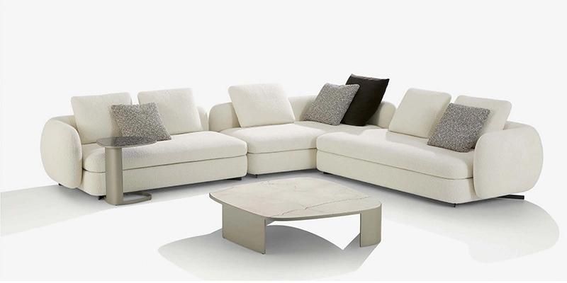 Foshan Factory Custom Made High End Modern Home Furniture Villa Living Room Fabric Sectional Sofa Furniture Modular L Shape Couch Set