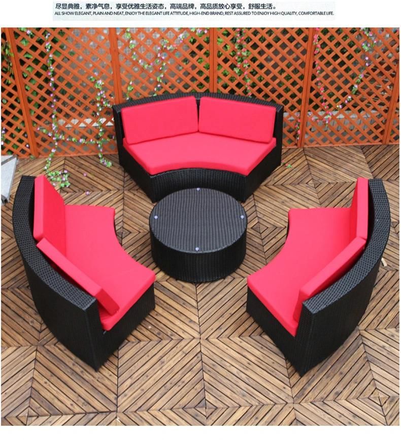 Round Rattan Sofa Leisure Tea Table Combination Sofa