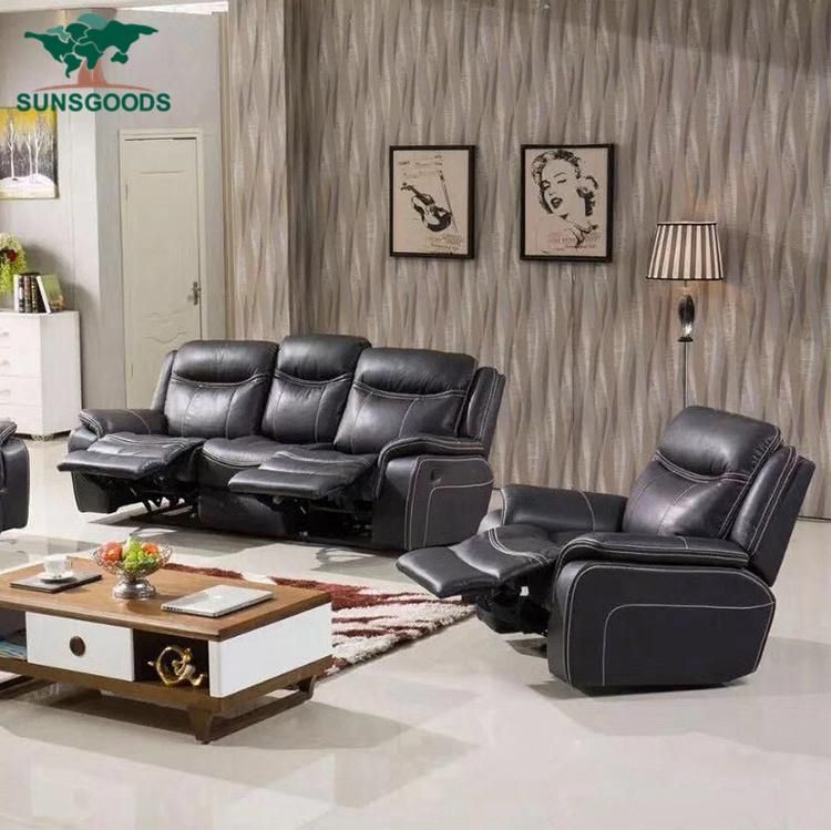 Latest Inflatable Top Grain Genuine Leather Sofa Furniture Set