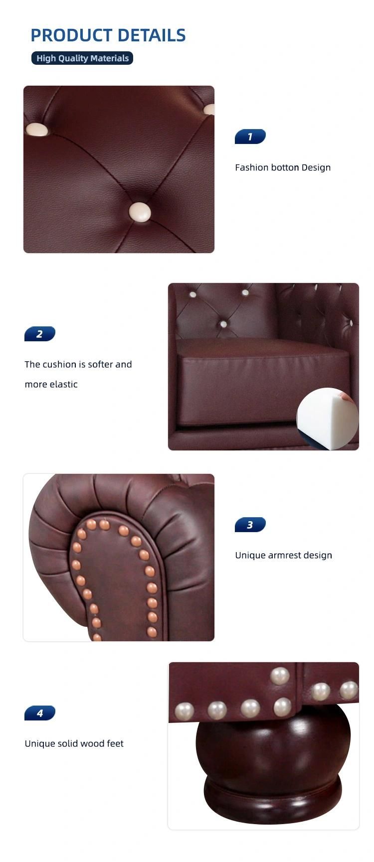 High Back Comfortable PU Living Room Lounge Sets Modern Leather Sofa