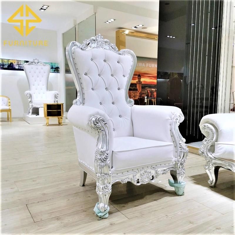 Wholesale Modern Luxury Sliver Kids Royal Throne Chair for Hotel Sofa