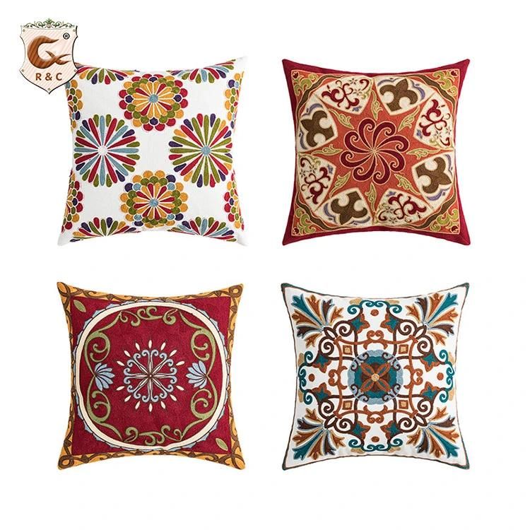 45X45 Wholesalers Ethnic Decorative High Chair Embroidery Cushion Cover for Sofa Couch Chair