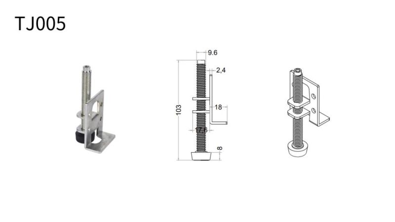 Tj005 Heavy Duty Base Cabinet Leg Leveler Feet in Silver