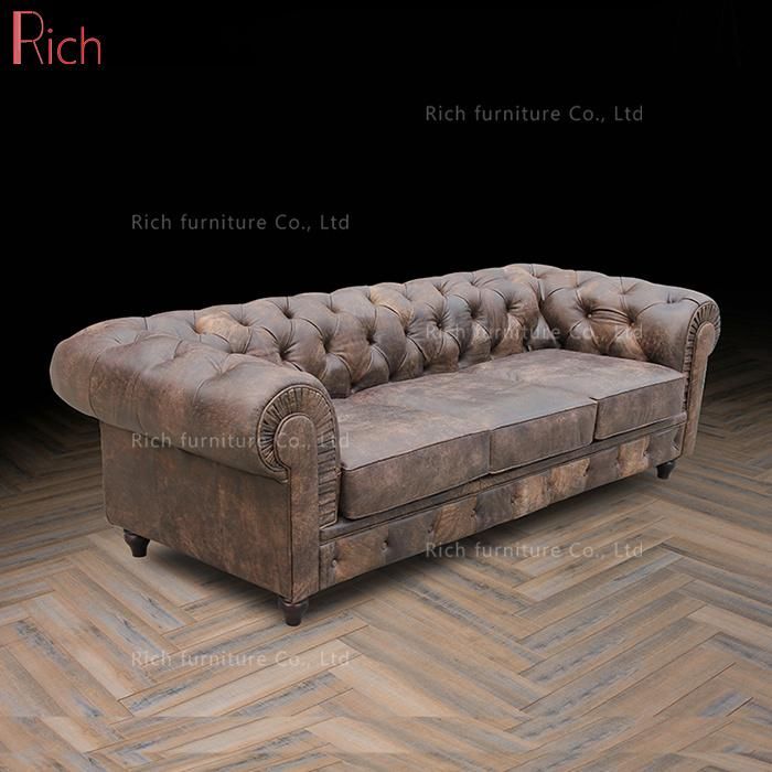 New Design Vintage Leather Chesterfield Leisure Sofa for Living Room