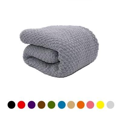 Custom Knit Okeotex-100 Microfiber Super Soft Travel Flannel Coral Fleece Bedroom Sofa Throws Blanket