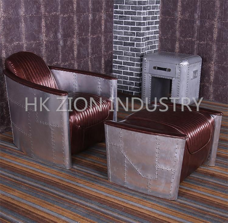 Modern Furniture Sofa Set Furniture Living Room Leisure Sofa Garden Sofas Children Sofa Reception Sofa Brown Silver Leather Sofa