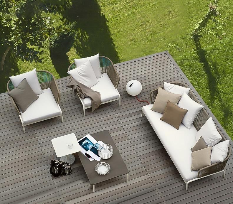 Hotel Garden Outdoor New Design Nordic Fashion Rope Three Seater Sofa Furniture