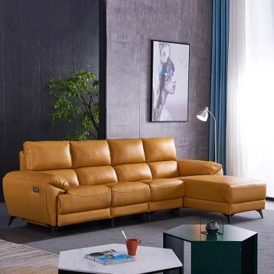 High Quality American Style Reclining Leisure Sofa Set New Model Home USB Charging Electric Function Sectional Sofa