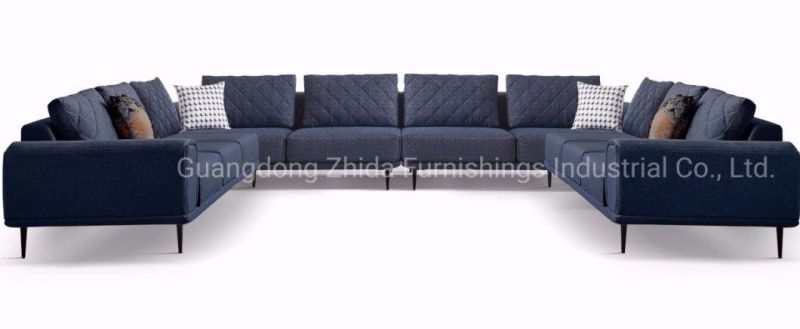 Modern Design Lounge Fabric Velvet Golden Home Furniture Couch Living Room Sofa