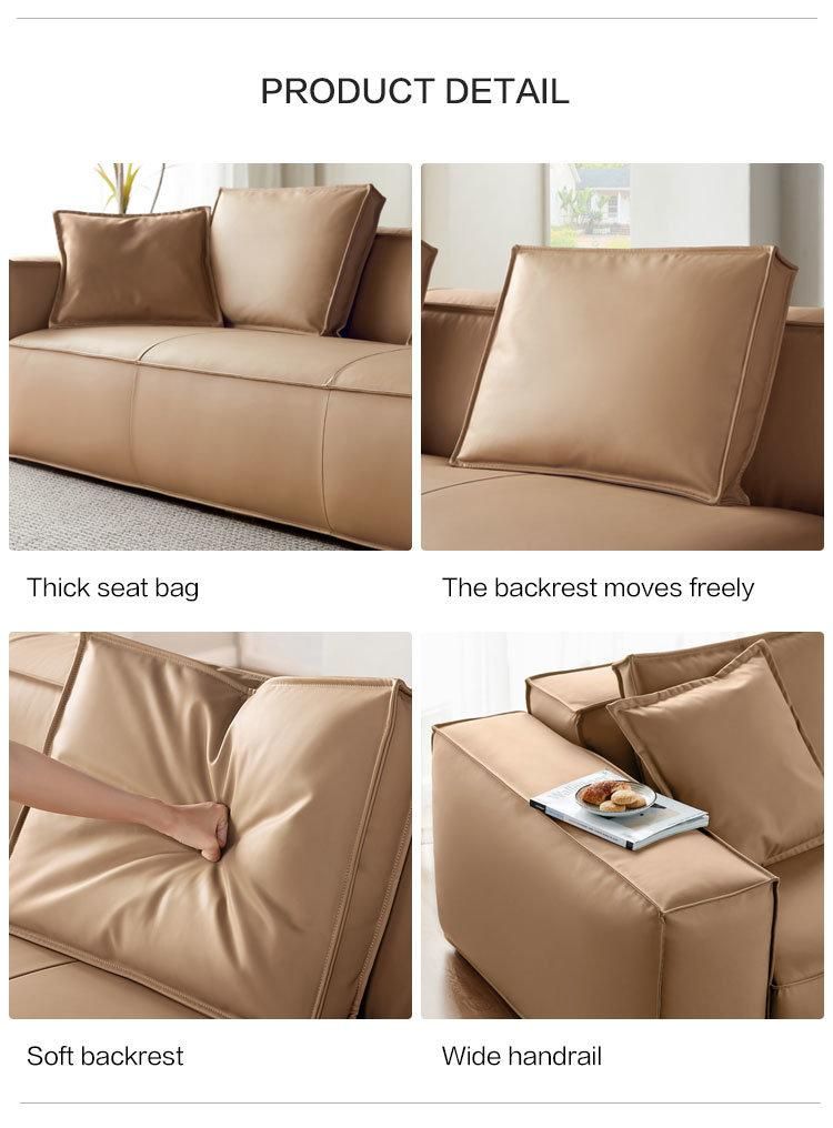 Linsy Modern Living Room Furniture Set Genuine Leather Sofa Manufacturer S240