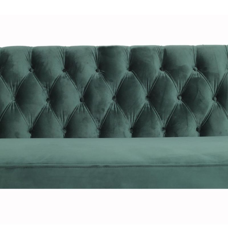 Design Modern Tufted Hotel Room Green Fabric Velvet Sofa Bed