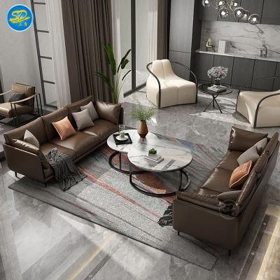 China Factory Modern Home Living Room Furniture Leather Sofa for Sale