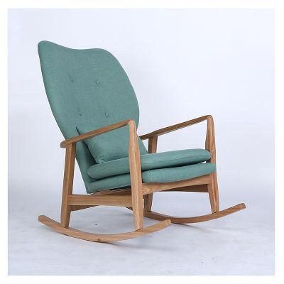 Removable and Washable Solid Oak Rocking Chair Single Leisure Sofa Rocking Chair 0050