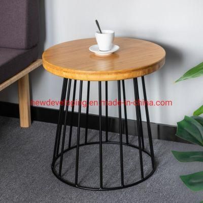 Durable Low Price Round Bamboo Sofa Coffee Tea End Tables for Sale