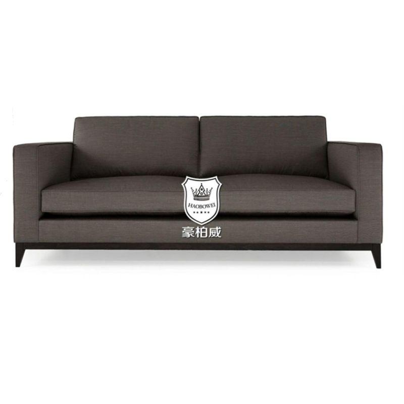 Simple Style Soft Black Leather Sofa for Hotel