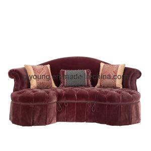 Vintage Curved Velvet Sofa Curtained Living Room Sofa Couch