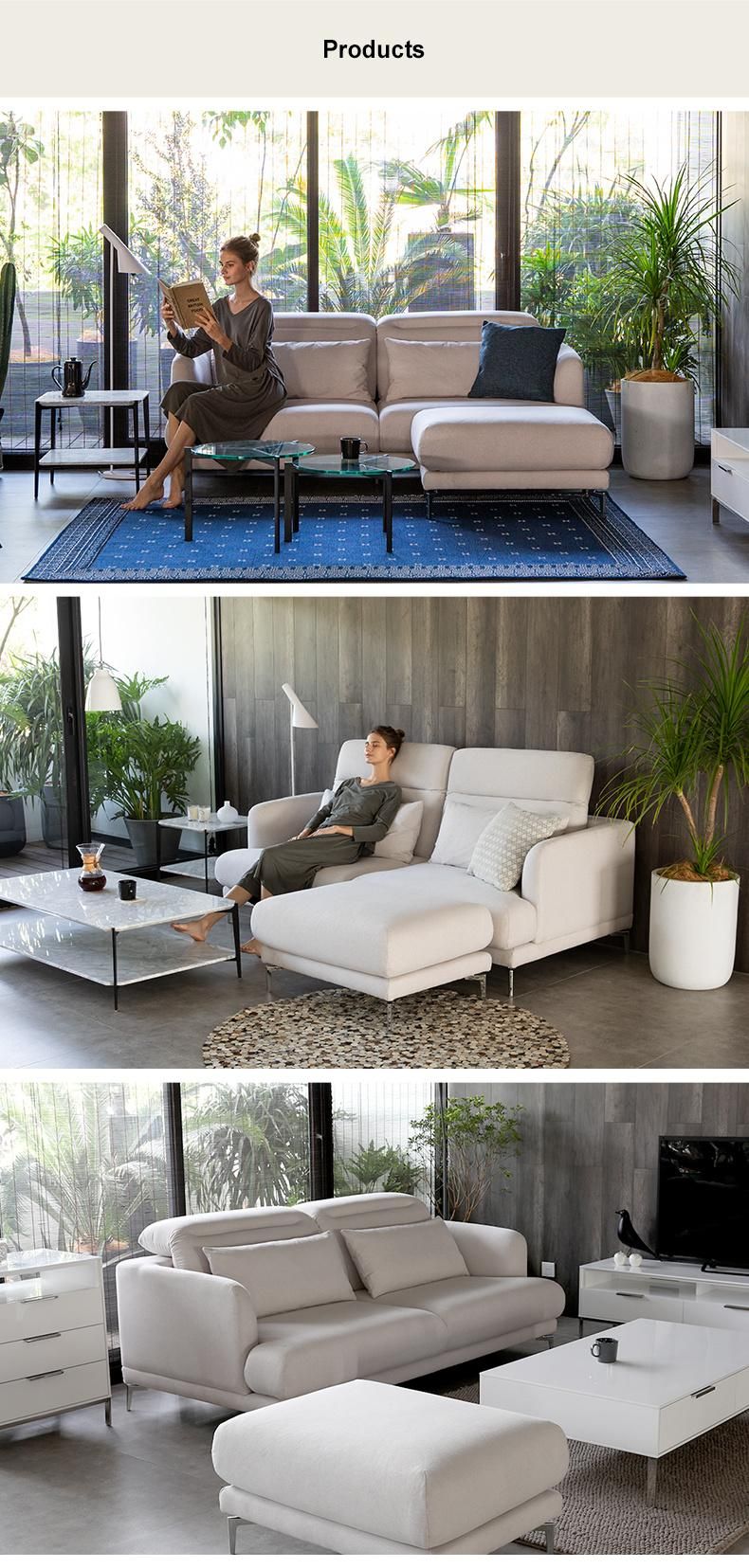 Sponge with Armrest Sets Dubai Corner Recliner Furniture Fabric Sofa
