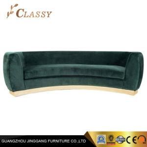 Luxury Hotel Lobby Velvet Sofa Waiting Room Home Furniture Metal Sofa