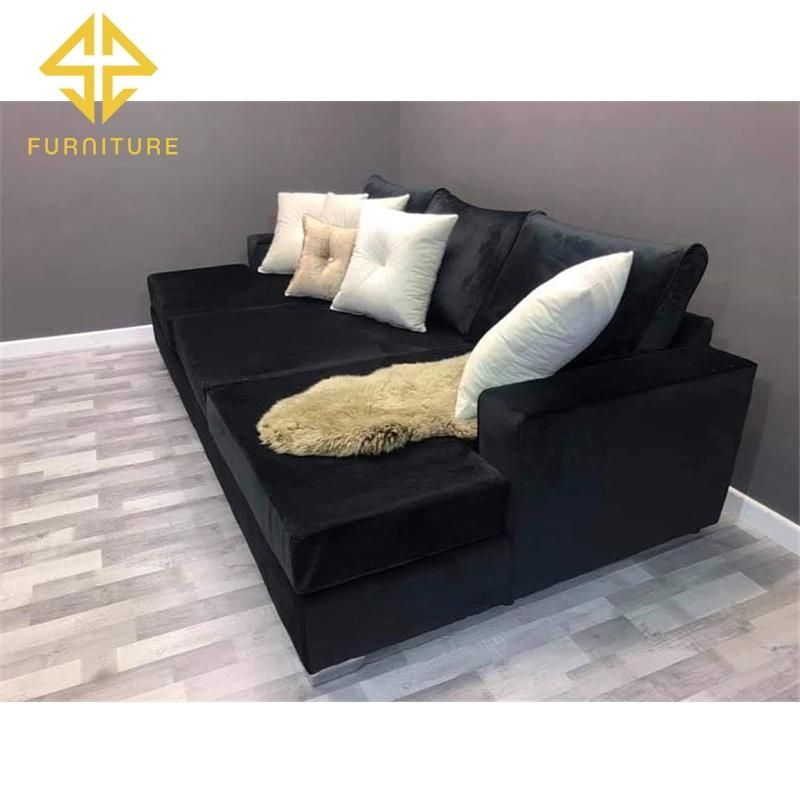 Sawa Modern Luxury American Style Metal Legs Fabric Living Room Dog Couch Sofa Bed for Home Furniture