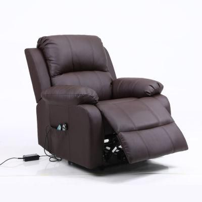Luxury European Style PU Sofa Adjustable Electric Recliner with 8 Point Massage 1 Seater Couch Modern Leisure Living Room Home Furniture