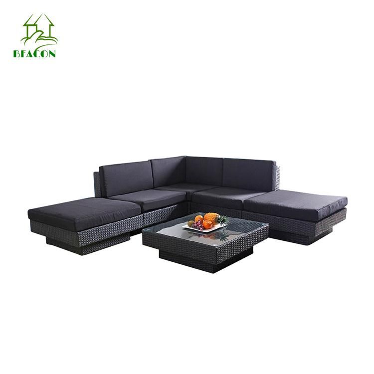 Contemporary Outdoor Garden Patio Rattan Wicker Home Hotel Villa Furniture Poolside Leisure Sofa Set