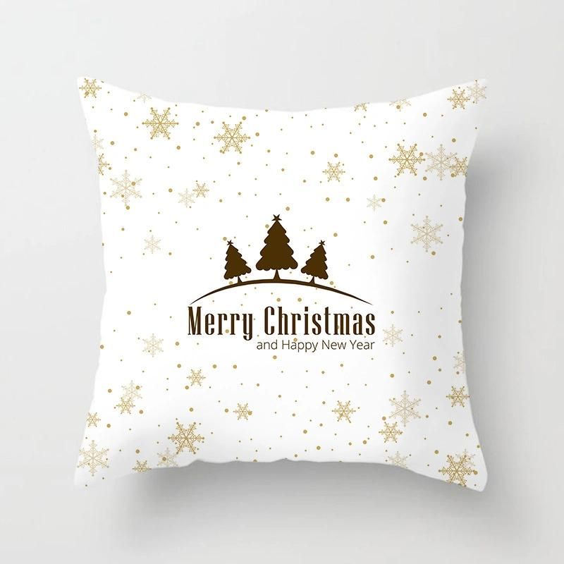 Holiday Decoration Christmas Onrament Christmas Colorful Christmas Elk Back Cushion Cover Sofa Cushion