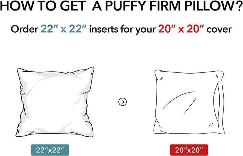 Throw Pillow Inserts 100% Cotton Cover 22 Inch Square Sofa Pillow Inserts Decorative Pillow