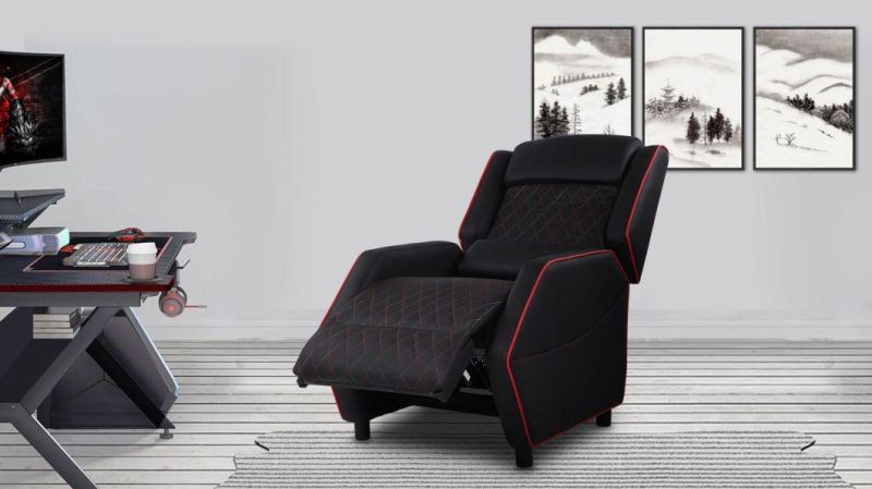 Ergonomic PU Leather Reclining Single Gaming Sofa Chair Gamer with Legrest Home Theater