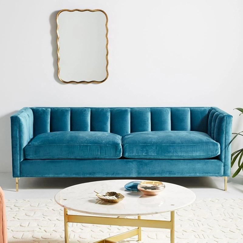 Modern Home Use Sofas Furniture Set Velvet Chesterfield Sofa for Living Room