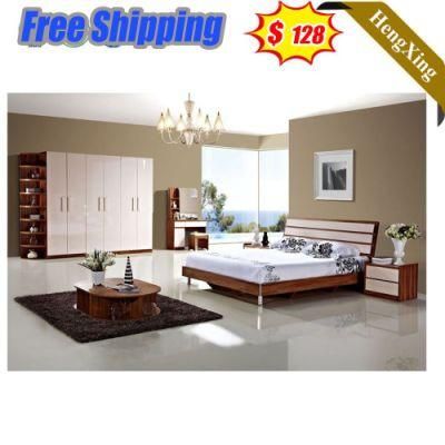 Wooden American Capsule Hotel Apartment Bedroom Furniture Set Kitchen Cabinets Mattress Solid Wood Double Wall Bed