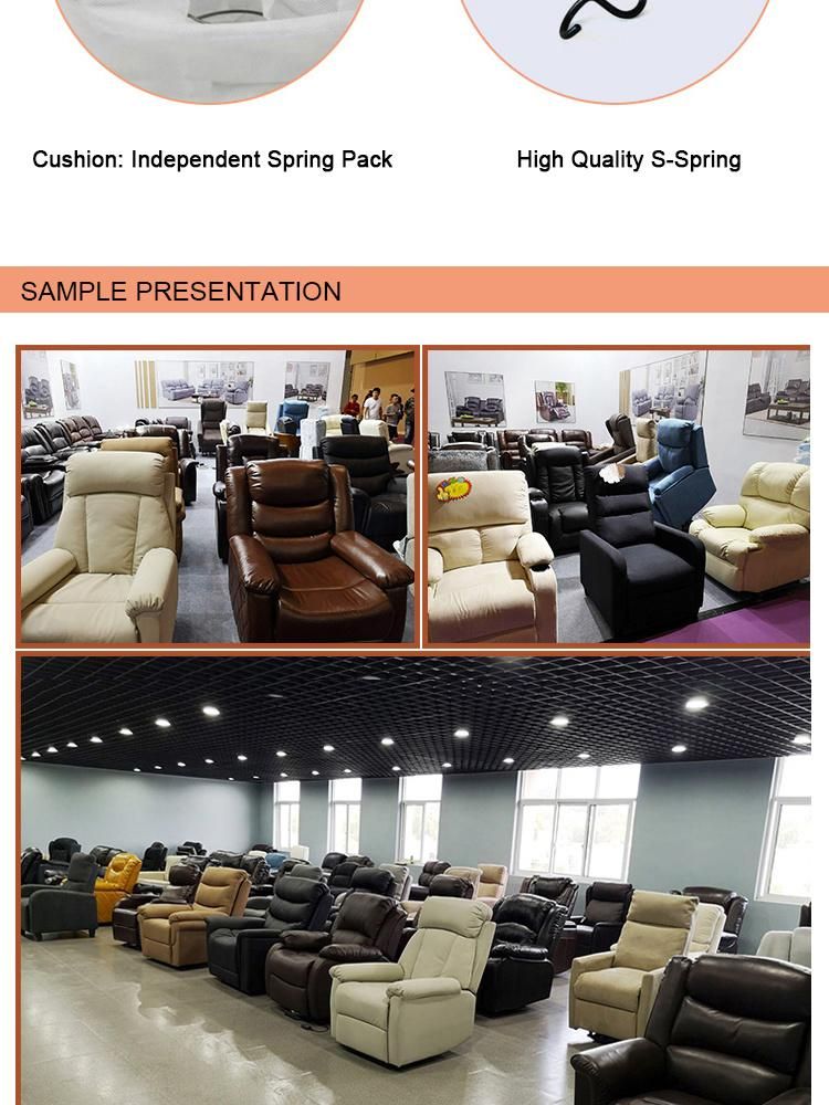 Manual Leather Single Reclining Sofa for Living Room and Bedroom