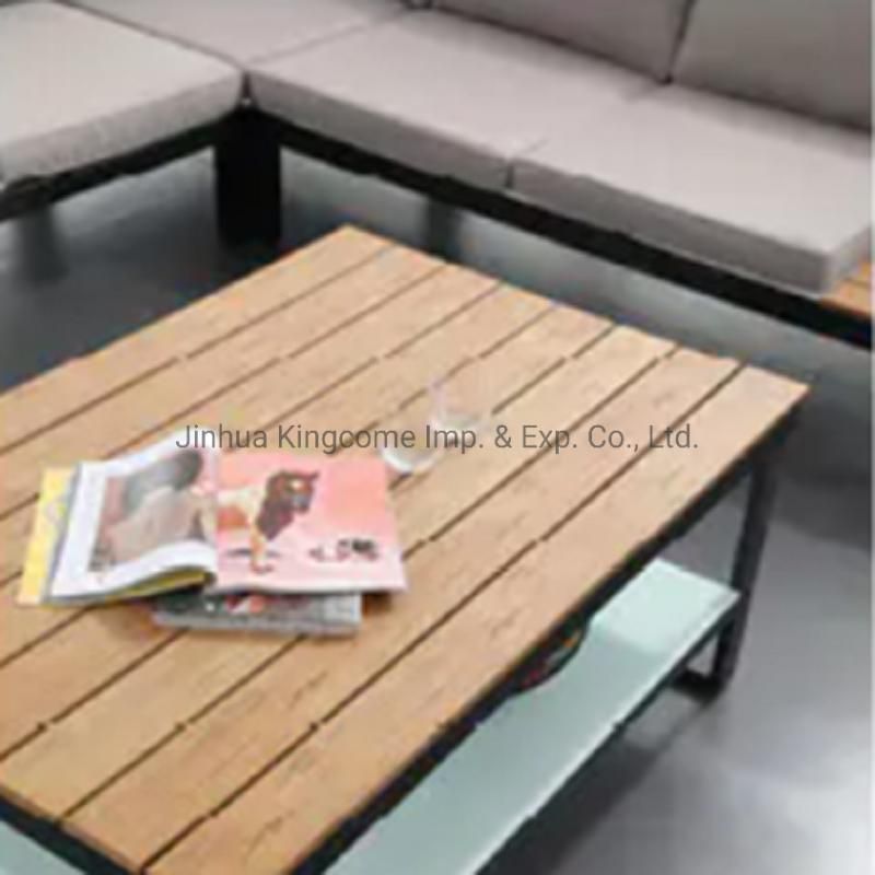 PS Wood Table Top Aluminum Frame Como Corner Sofa Set Home Furniture Set