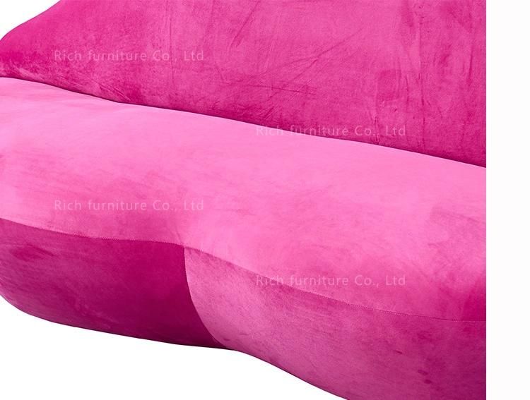 Unique Home Furniture Hot Sex Design Lounge Couch Living Room Leisure Fabric Red Lip Sofa Event Hotel Wedding