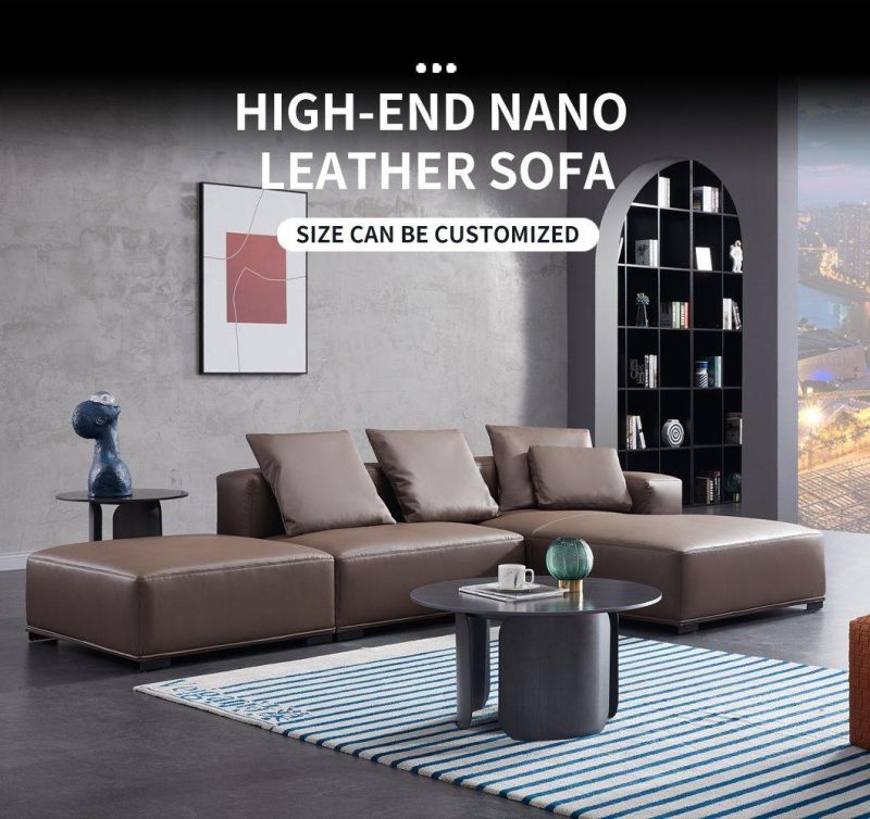 Modern Style Nano Leather L Shape Sofa Sectionals Living Room Sofa