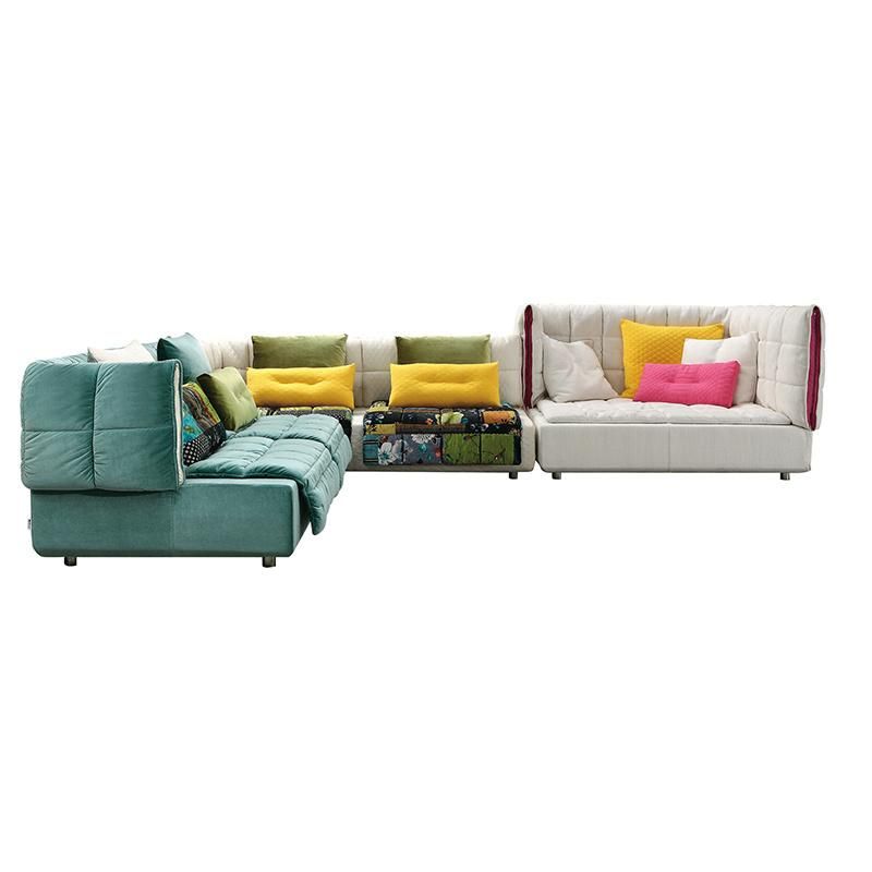 High-End Feather Down Filling Modern Couch Special Back Lounge Sofas U Shape Modular Living Room Sofas for Villa Projects