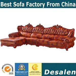 New Classic Brown Color Genuine Leather Sofa (A37)