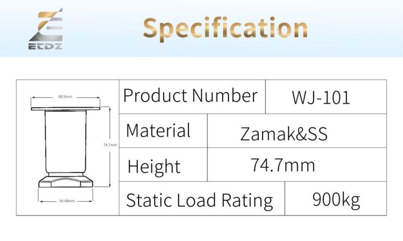 Kitchen Adjustable Leg Wj-101 Kitchen Part Table Equipment Adjustable Leg