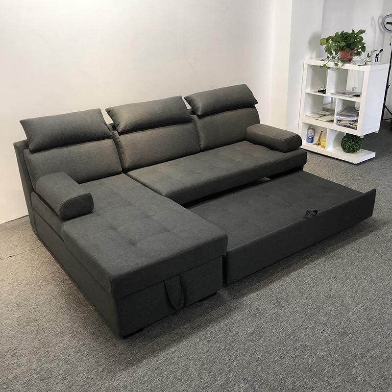 New Arrival Factory Cheap Price Sofa Cum Bed Good Quality Coffee Brown Fabric Pulling out Sofabed