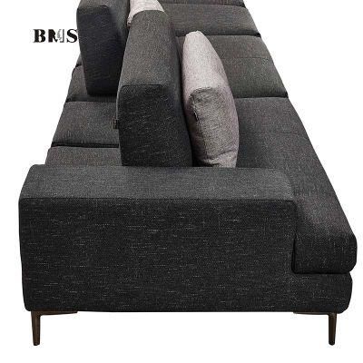 Italian Living Room Furniture High Legs Design Upholstery Corner Sofa