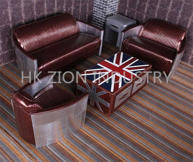 Modern Furniture Sofa Set Furniture Living Room Leisure Sofa Garden Sofas Children Sofa Reception Sofa Brown Silver Leather Sofa
