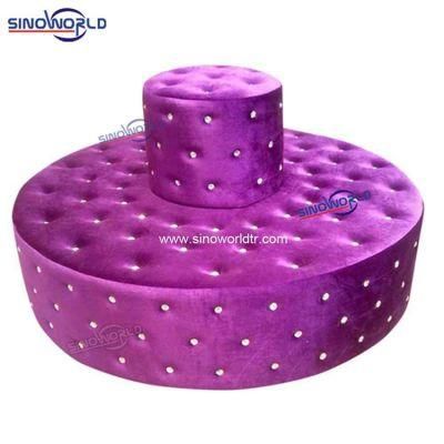 Center Round Booth Sofa for Wedding Party Ceremony Hall Purple Sofa