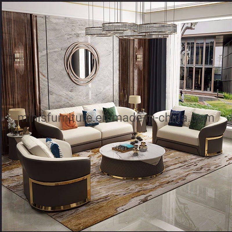 (MN-SF94) Hotel Lounge Living Room Gold Frame Fabric Sofa