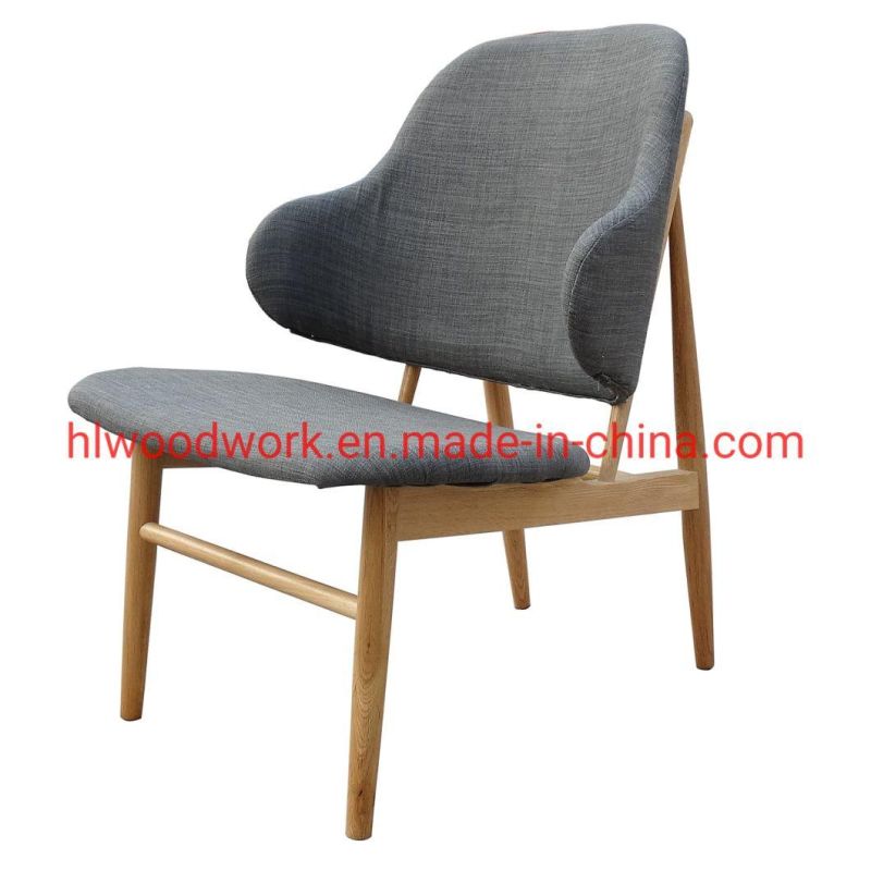 Oak Wood Frame Magnate Chair with Grey Cushion Lounge Sofa Coffee Shope Armchair Living Room Sofa Resteraunt Sofa Leisure Sofa Armchair