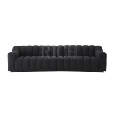 Home Tufted Boucle Fabric Sofa Living Room Furniture Modern Black Sofa