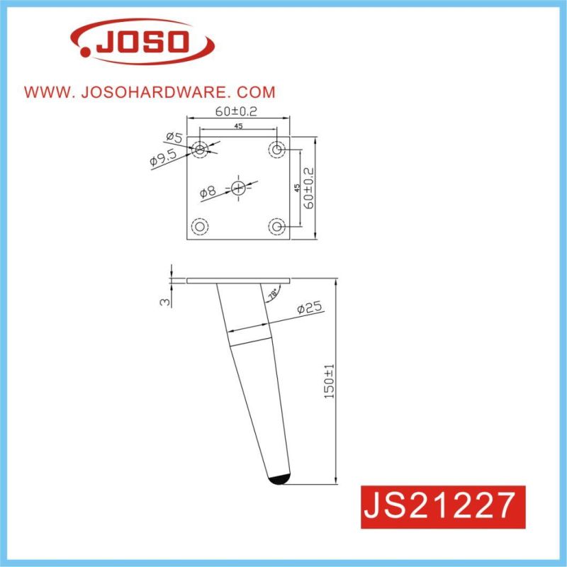 High Quality Metal 120mm Height Furniture Leg for Couch