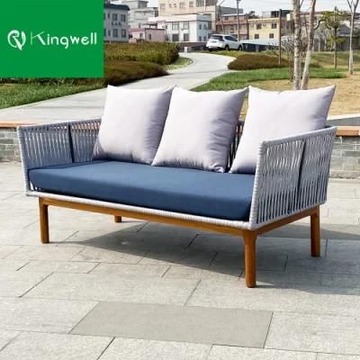 Nordic Teak Wood Frame Outdoor Patio Furniture Garden Sofa with Coffee Table Set