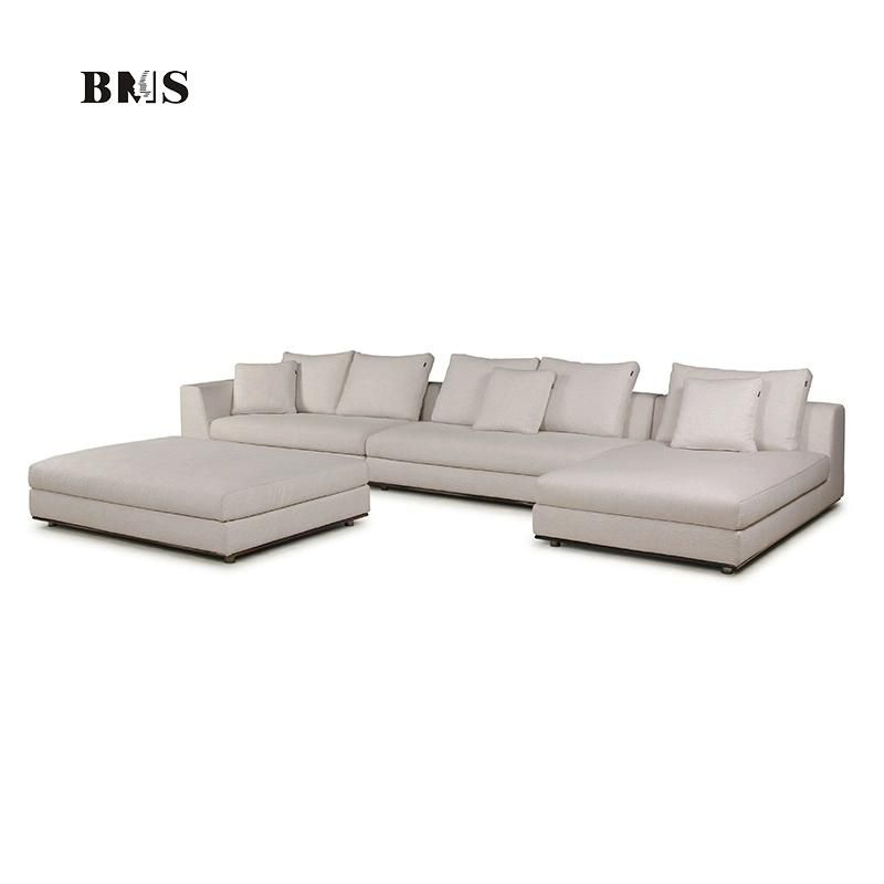 Italian Modern Couch Sectional Home Furniture Corner White Fabric Sofas
