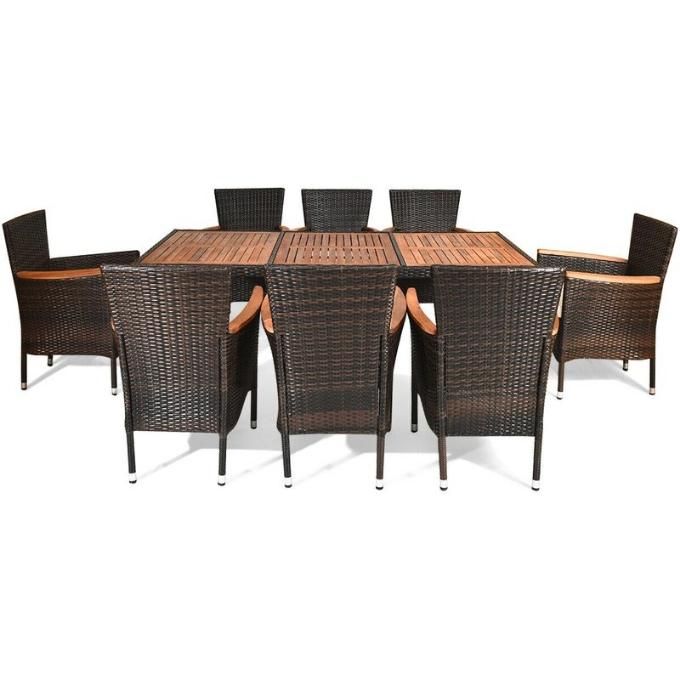 Manufacturer Outdoor Furniture PE Wicker Rattan Garden Sectional Sofa Set Cube Chair Dining Table